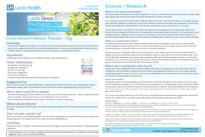 We now have a Lacto Sinus Overview PDF!